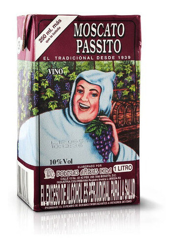 Vino en caja litro moscato pasito