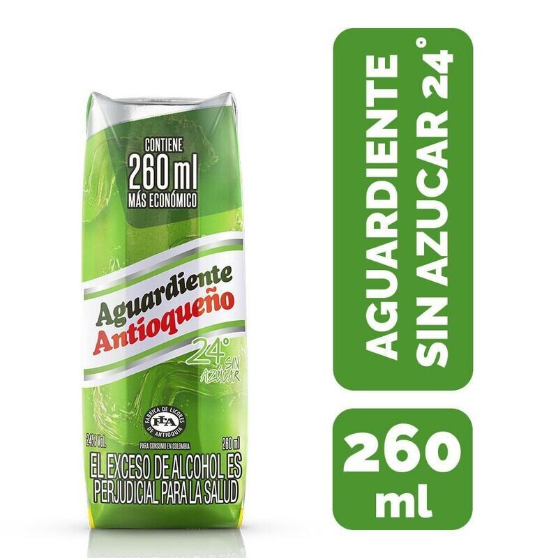 Aguardiente  antioqueño cte cj*24*260 cuarto