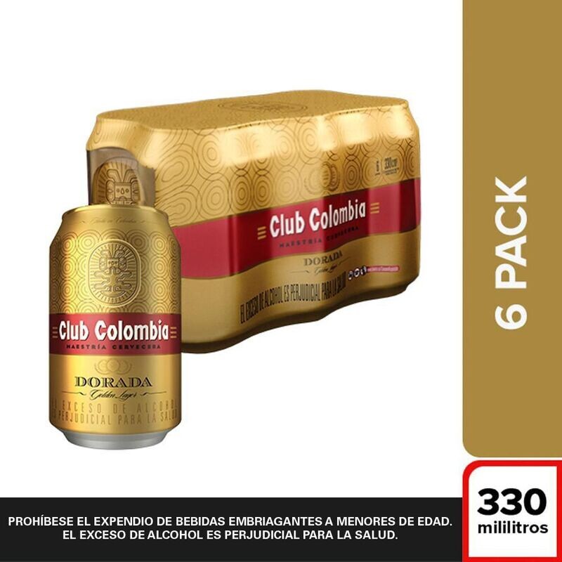 Club colombia lata dorada six pack