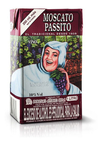 Vino en caja litro moscato pasito