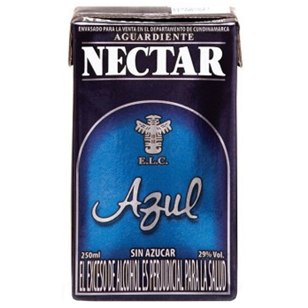 Aguardiente  nectar azul 250ml cj *24 cuarto