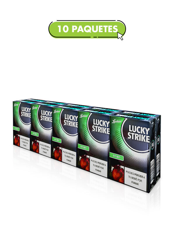 Lucky strike verde 10 cajetillas