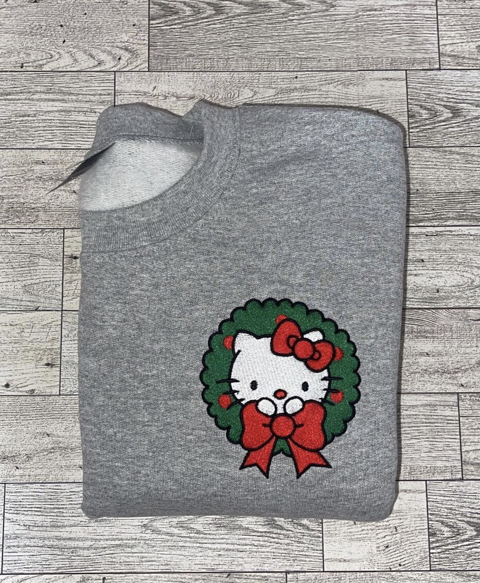 Hello Kitty Wreath Corner Piece Embroidery