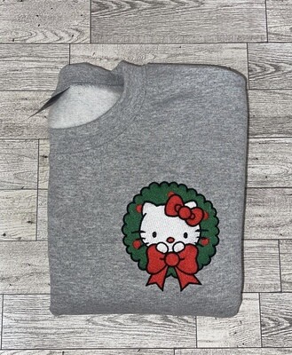 Hello Kitty Wreath Corner Piece Embroidery