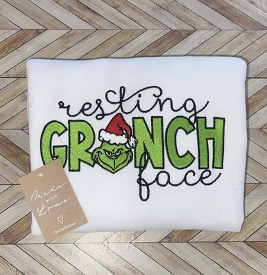 Resting Grinch Face Embroidery