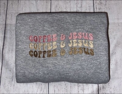 Coffee &amp; Jesus Embroidery