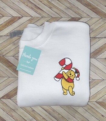 Candy Cane Pooh Corner Piece Embroidery