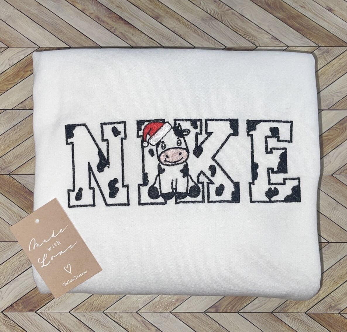 Christmas Cow Embroidery