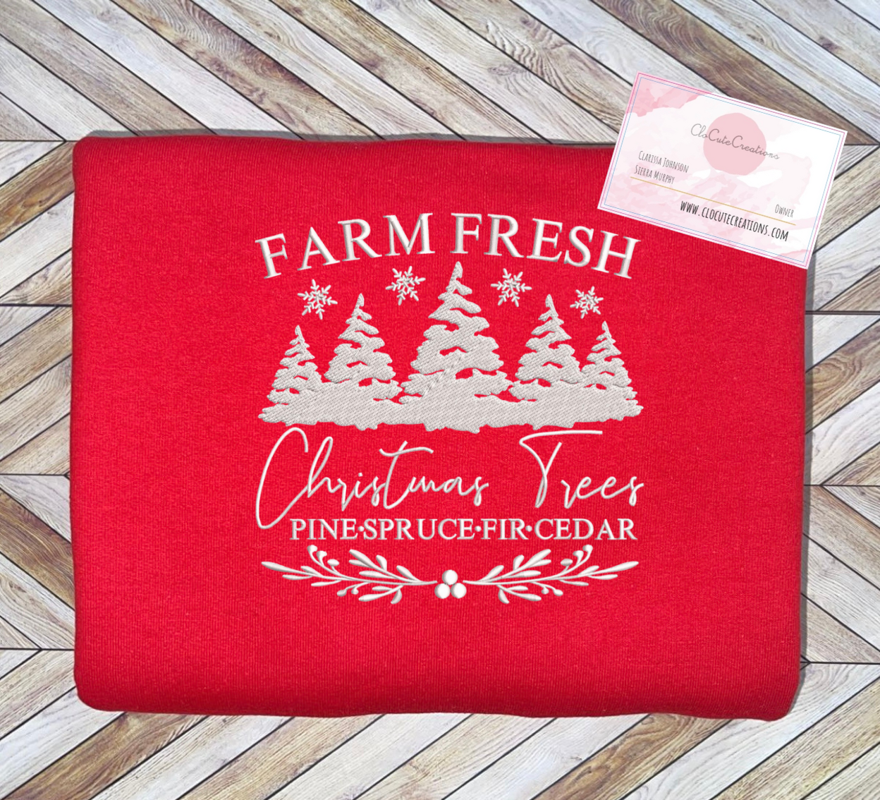 Farm Fresh Christmas Trees Embroidery