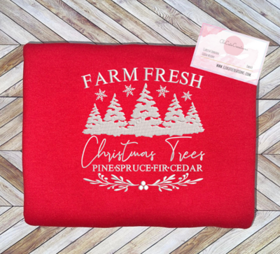 Farm Fresh Christmas Trees Embroidery