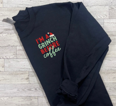 Grinch Coffee Corner Piece Embroidery