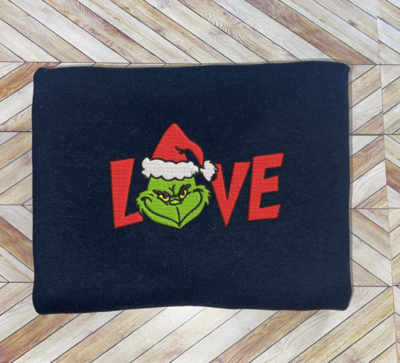 Grinch Love Embroidery