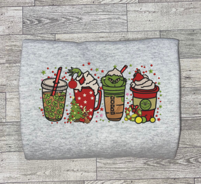 Grinch Coffee Cup Embroidery