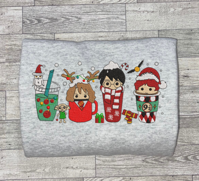 Harry Potter Christmas Coffee Cup Embroidery