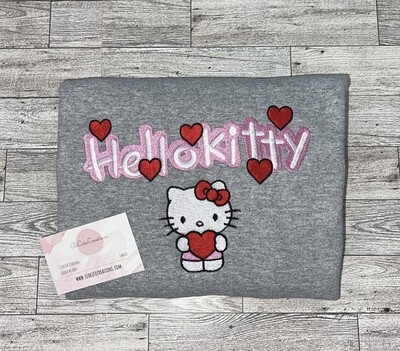Hello Kitty Hearts Embroidery