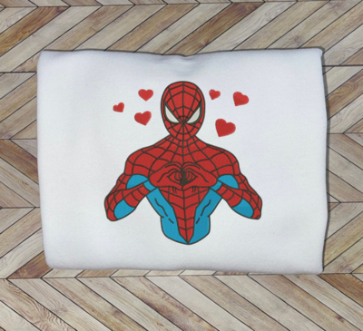 Spider-man Hearts Embroidery