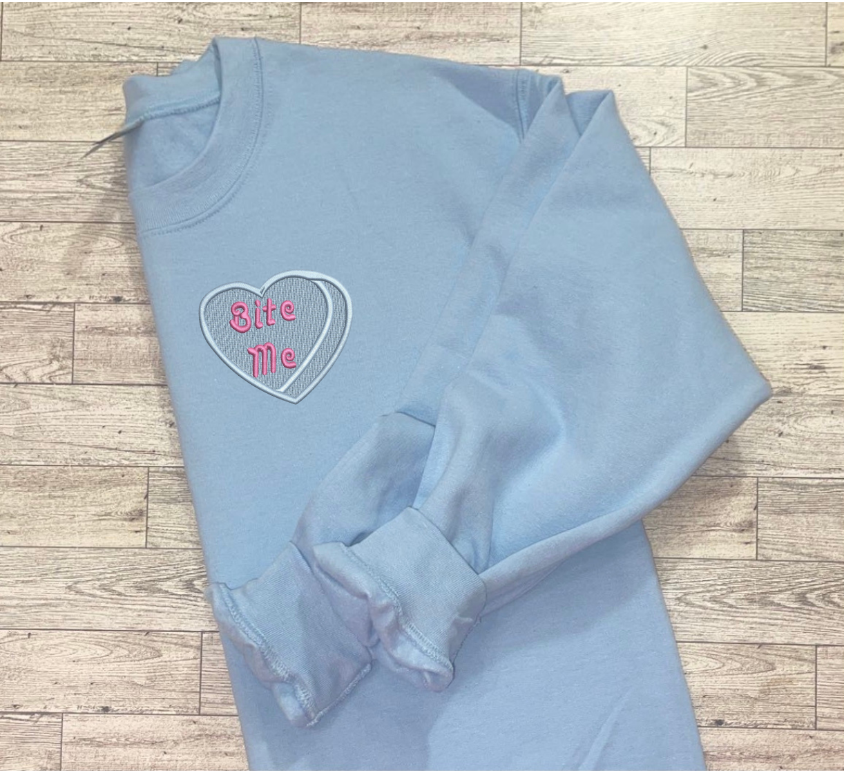 Candy Heart Bite Me Embroidery