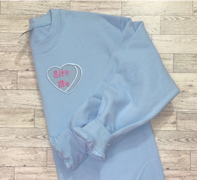Candy Heart Bite Me Embroidery