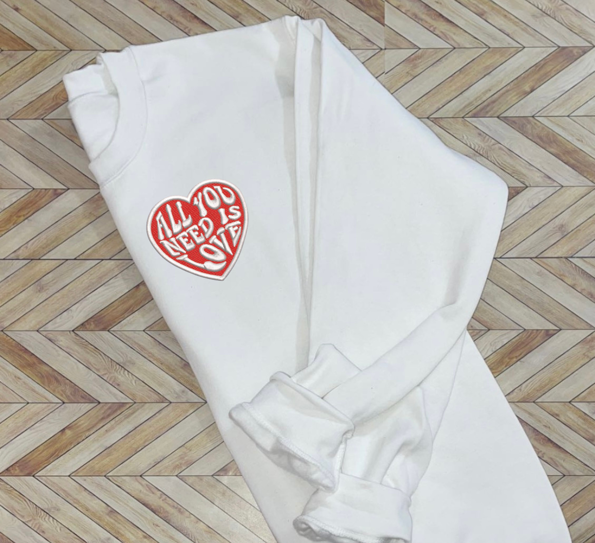 All You Need Is Love Corner Piece Embroidery