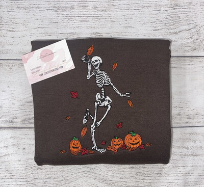 Skeleton Pumpkin Embroidery