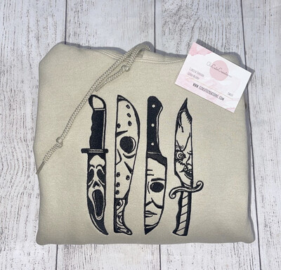 4 Character Horror Knife Embroidery