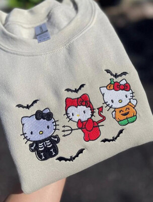 HELLO KITTY TRIO Halloween Embroidery