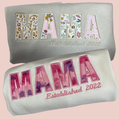 Mama Keepsake Embroidered Applique Sweatshirt