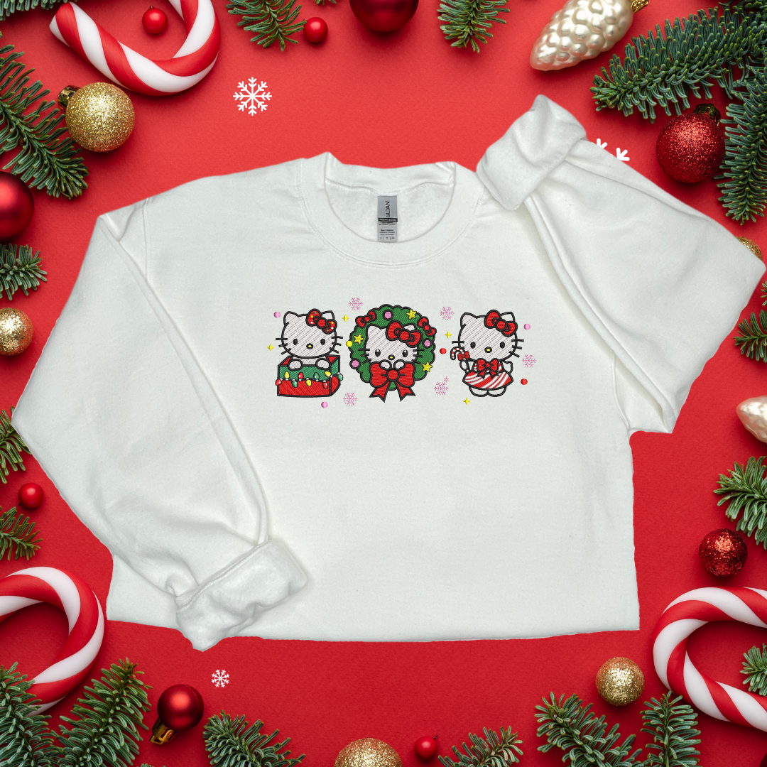 Hello Kitty Christmas Trio Embroidery