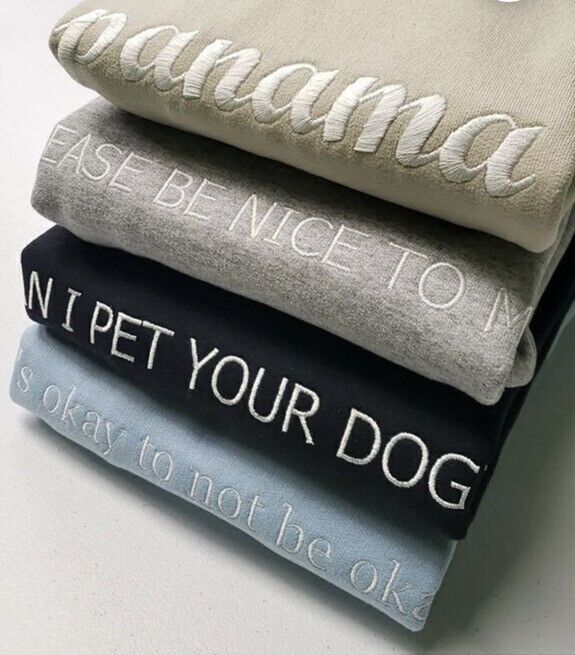 Embroidered Sweatshirts &amp; Hoodies, CUSTOMIZE and PERSONALIZE w/ Your Own Text, Font, Thread and Shirt Color