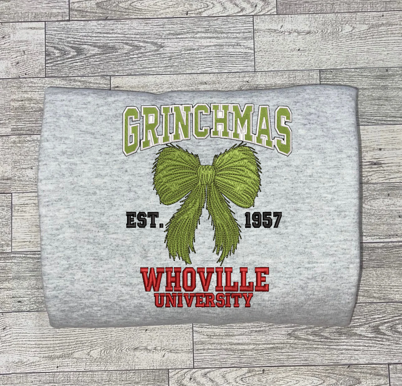 Grinchmas Bow Embroidery