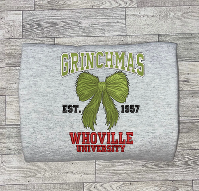 Grinchmas Bow Embroidery