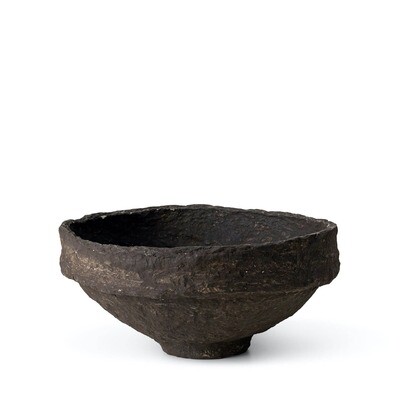 Paper/Cotton Sculptural Bowl, brown