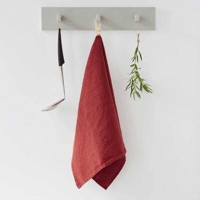 Linen Red Pear Kitchen Towel
