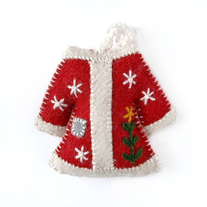 Sweater Embroidered Wool Felt Ornament