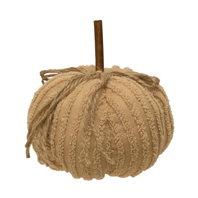 Chenille Pumpkin Small Tan