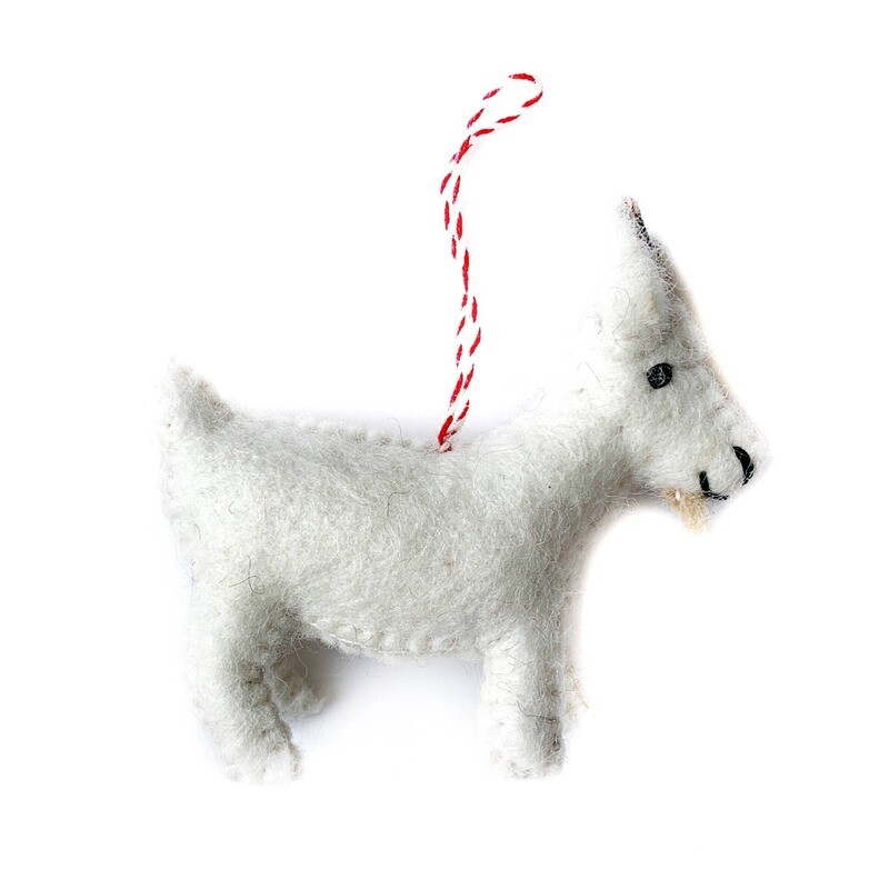 Goat Felt Wool Christmas Ornament