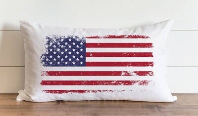 Distressed US Flag Color Pillow Cover.