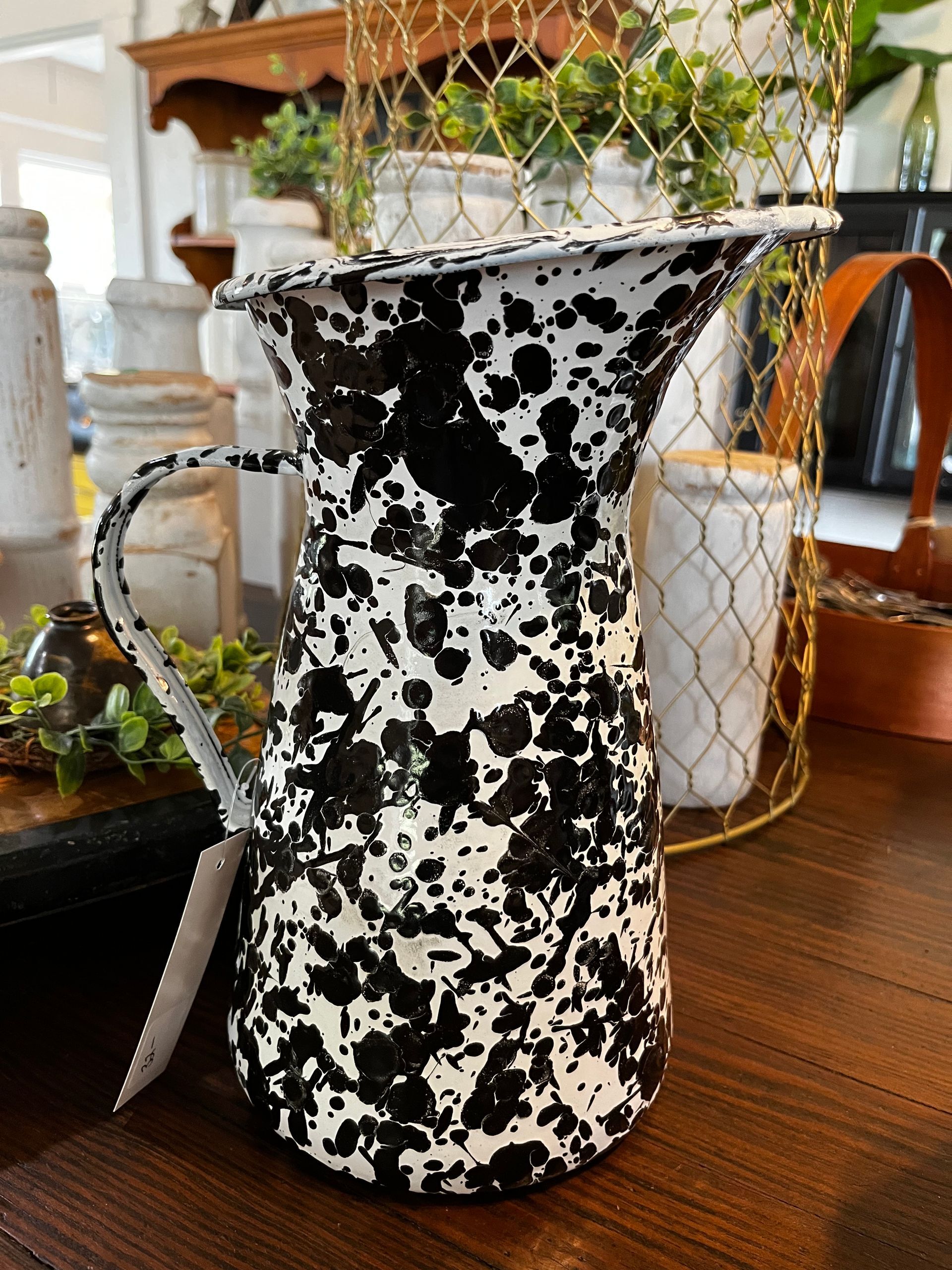 Black & White Enamel Pitcher