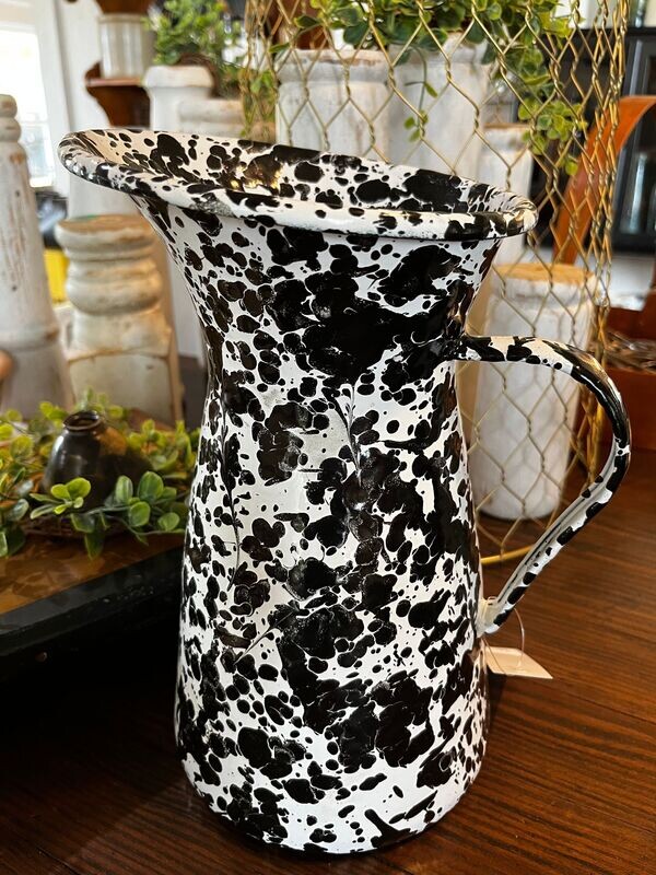 Black & White Enamel Pitcher