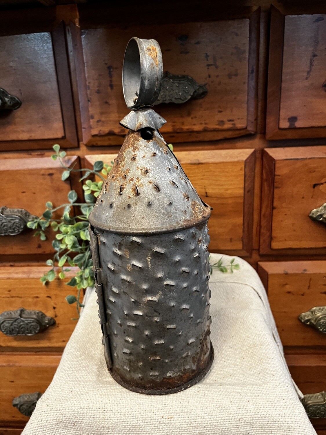 Antique Punch Tin Lantern