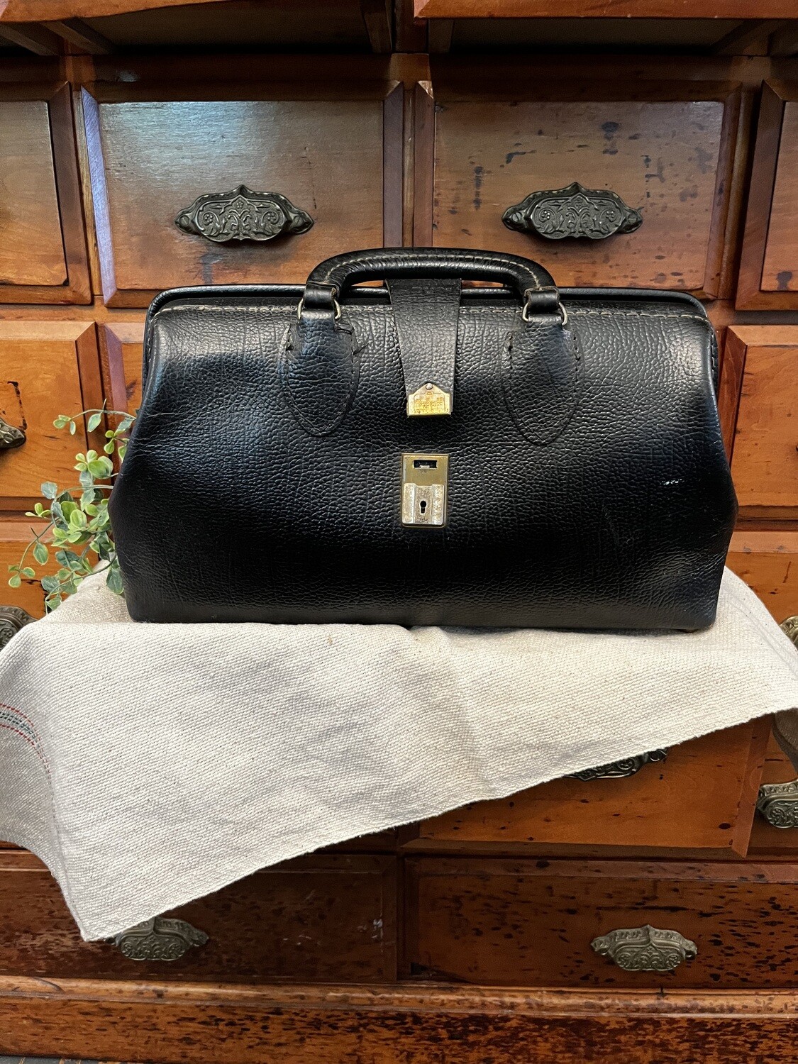 Vintage Leather Doctor's Bag by Schnell