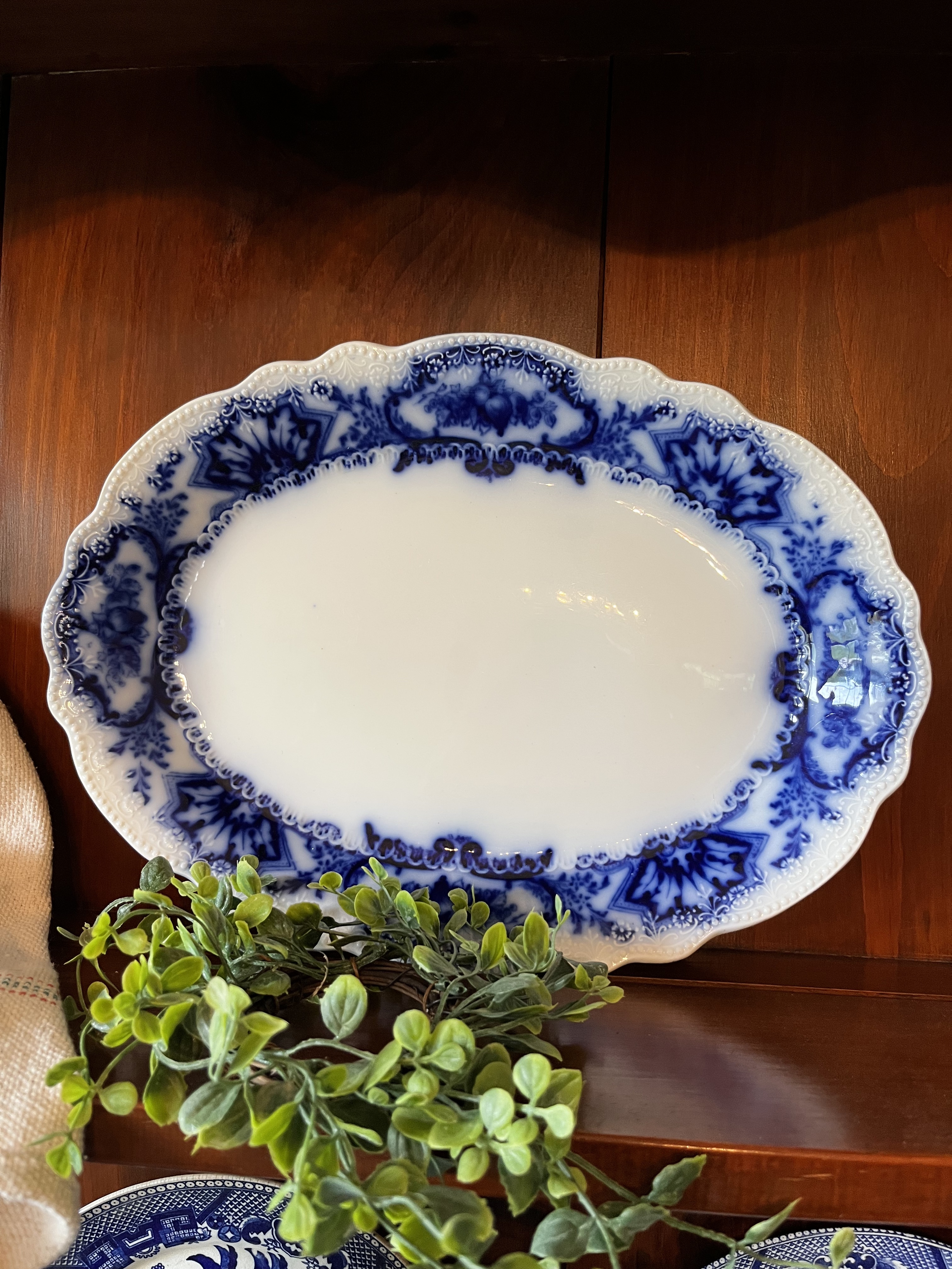 Grindley Alaska Oval Flow Blue Platter