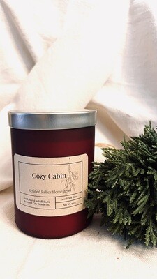 Cozy Cabin in Frosted Cranberry Jar