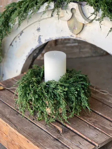 Draping Evergreen Soft Touch Candle Ring / Wreath