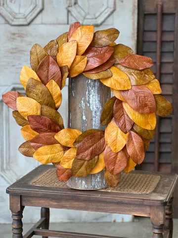 Fall Magnolia Wreath 22"