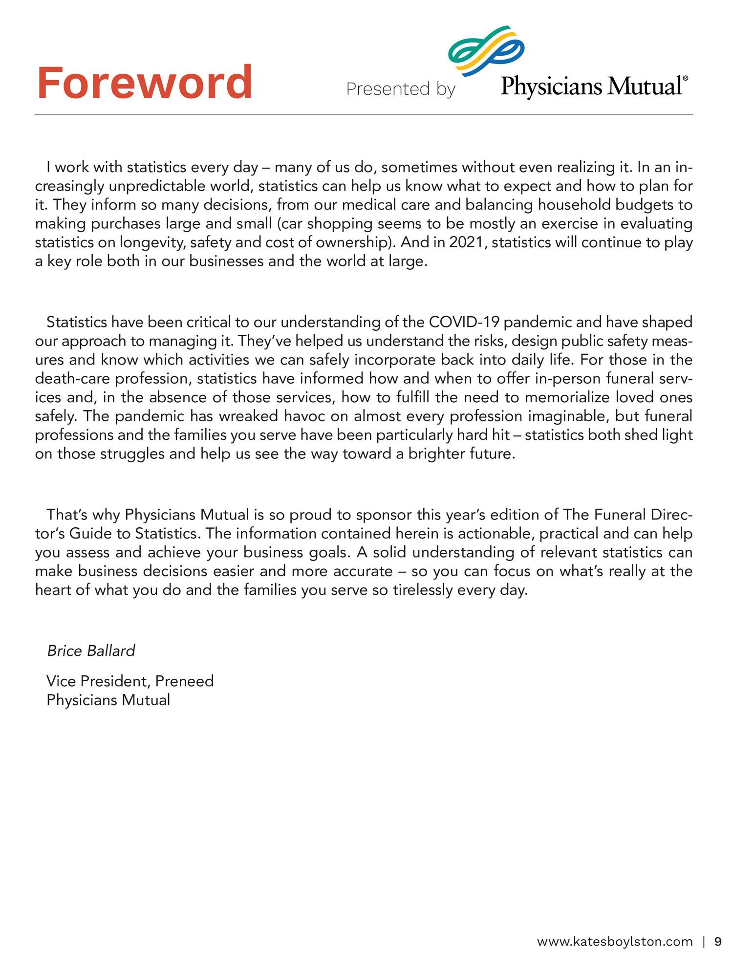 The Funeral Director's Guide to Statistics 2021