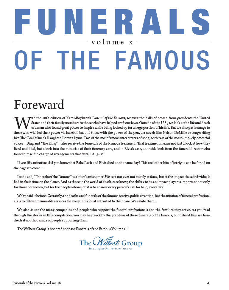 Funerals of The Famous - Volume 10