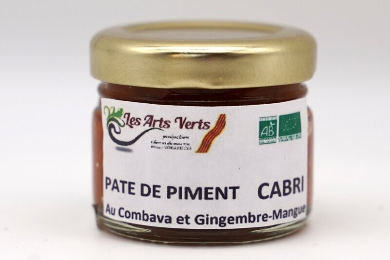 Pâte de piment cabri rouge au combava et gingembre-mangue AB 27g