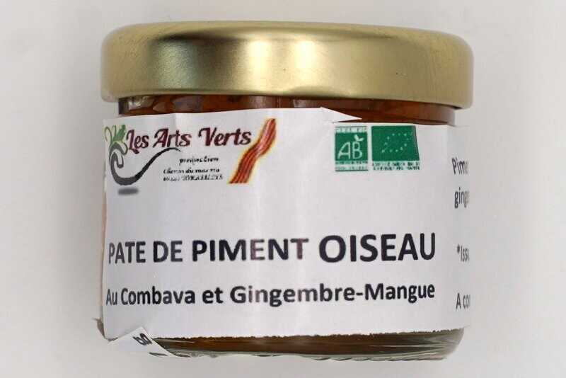 Pâte de piment oiseau vert au combava et gingembre-mangue AB 27g