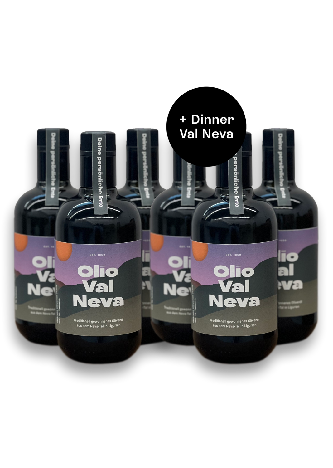 GRANDE RACCOLTA  6 x 0,5l Flaschen Natives Olivenöl Extra  + Dinner Experience für 2 Personen